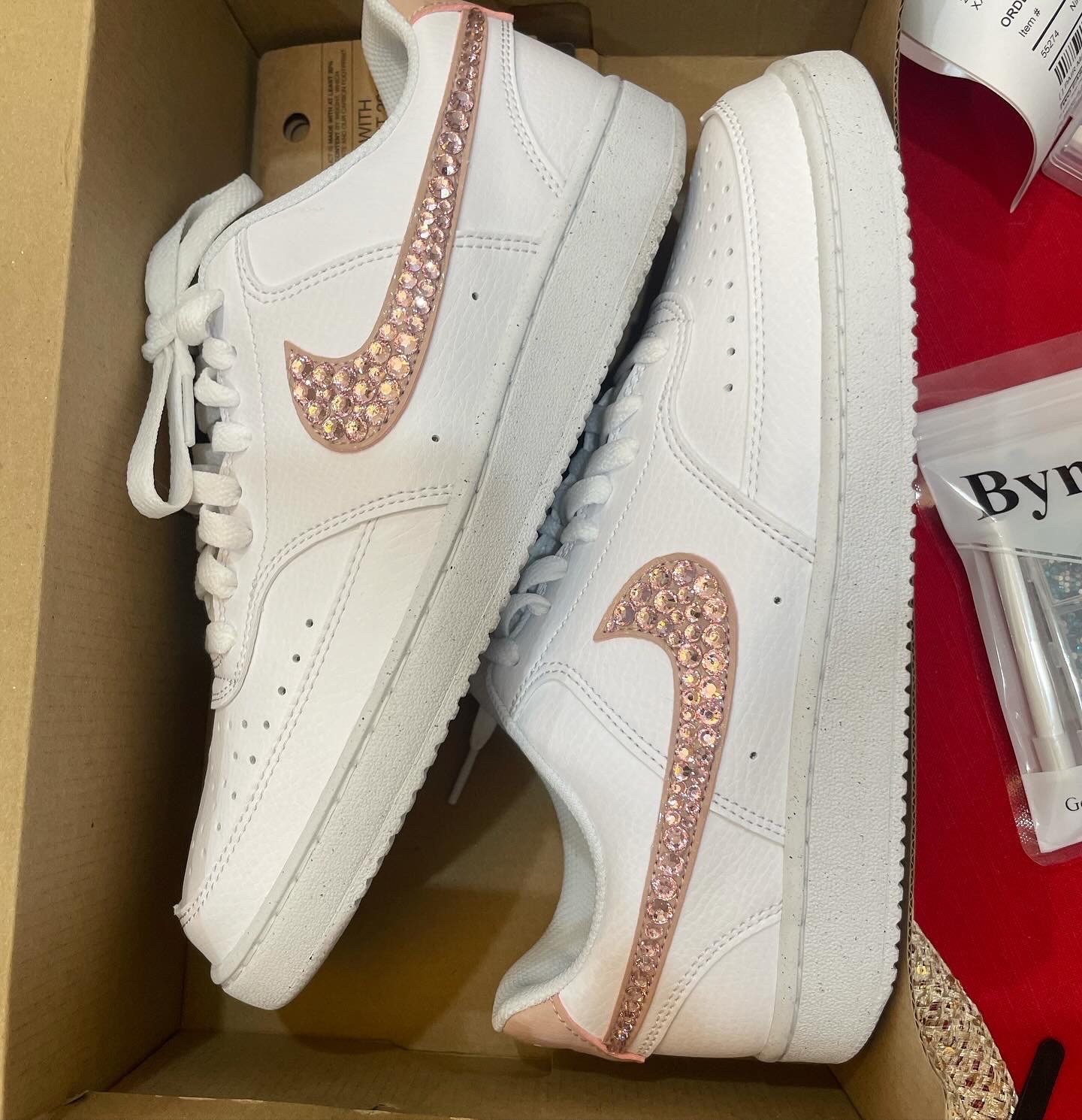 Women's Court Vision Low Sneaker Custom Bling Rhinestone Sneakers -AF1 ...