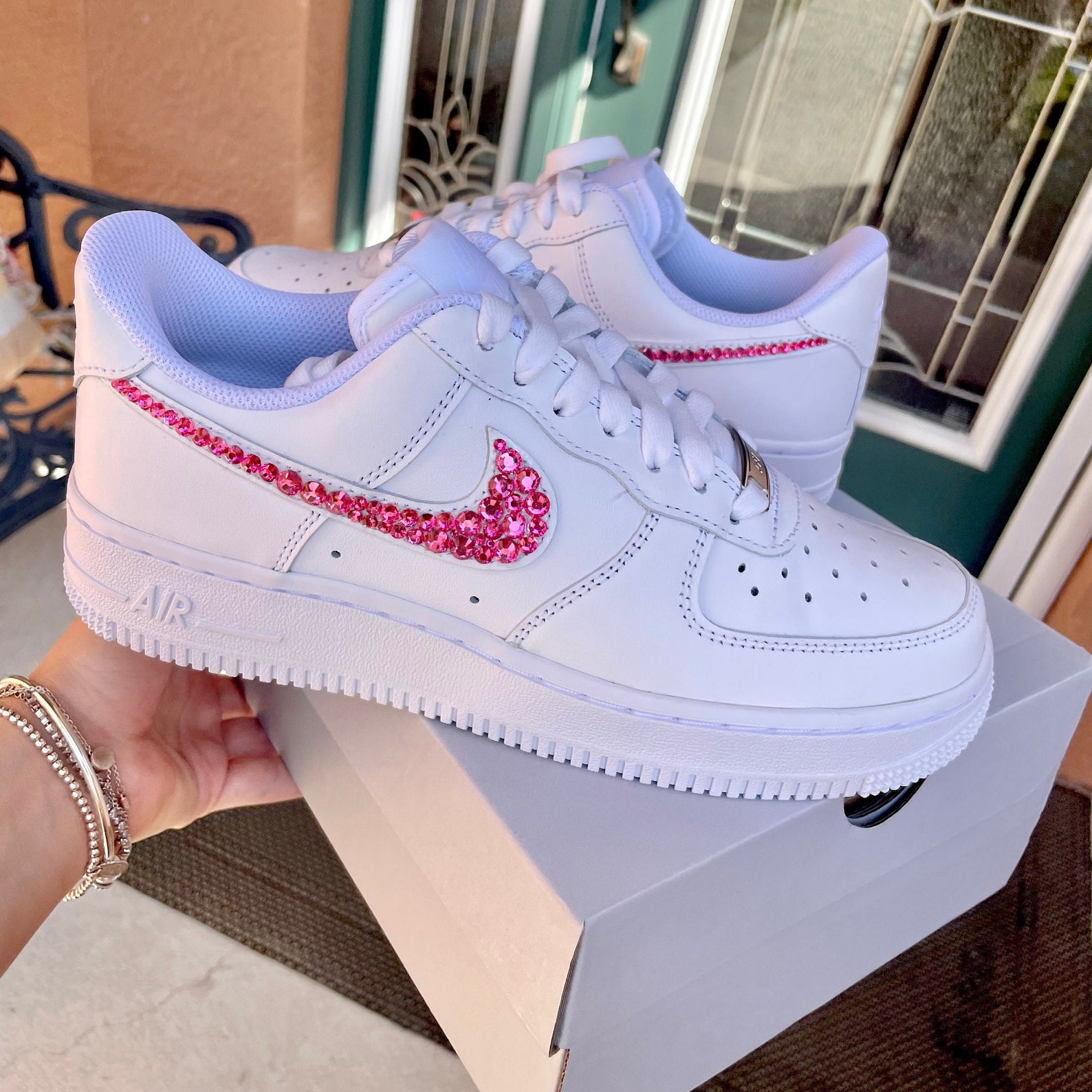 Custom Air Force 1 Bling Rhinestone Sneakers -AF1 Crystal Shoes - Air ...