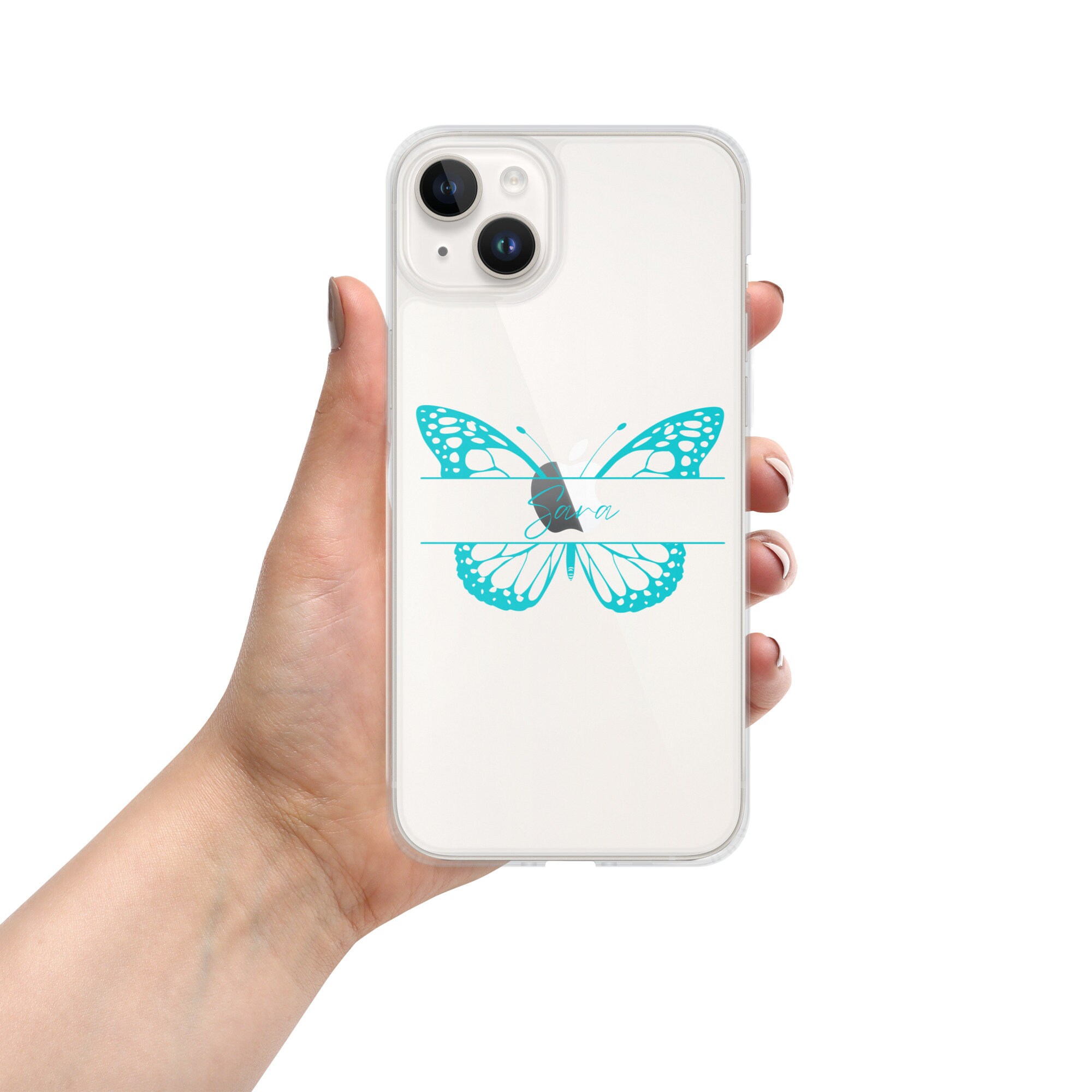 蝶の名前入りiPhoneケース iPhone X/XS XR 7/8 11 12 13 14 Pro Max