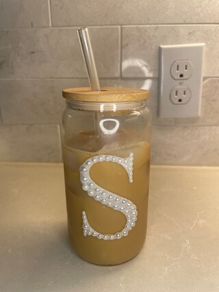 Tazza Di Vetro Personalizzata Con Coperchio E Cannuccia, Tazza Di