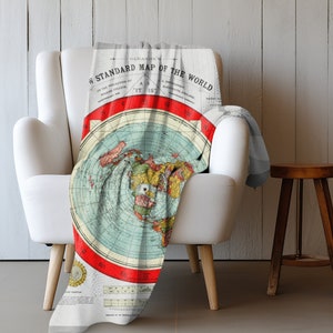 Flat Earth Map Velveteen Plush Blanket, Flat Earther Gift, Flat Earth Merch, Flat Earth Gifts, Flat Earth Map, Gleason Map, Space is Fake