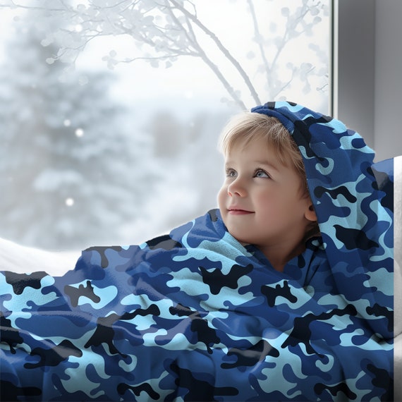 Blue Camo Blanket Boy Camouflage Blanket Baby Boy Blanket Gift for