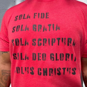 5 Solas reformed T-Shirt Five Solas Shirt Reformed Shirt reformed TShirt Sola Scriptura Martin Luther Theology Shirt Theologian Shirt