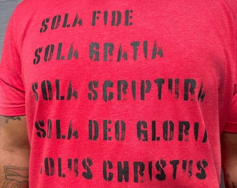 Maglietta 5 Solas riformata Maglietta Five Solas Maglietta riformata Maglietta riformata Sola Scriptura Martin Lutero Maglietta teologia Maglietta teologo