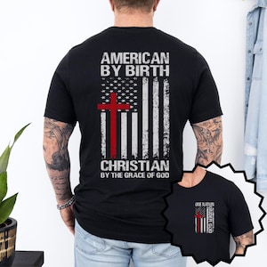 Christian Patriotic Tee, USA American Flag Unisex Shirt, Religious Fourth of July Top, Short Sleeve Patriotic Gift, Christian Patriotic