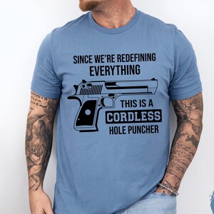 Firearm T-Shirt Gun Rights Shirt for 2A Tshirt, Fathers Day Patriotic Shirt for 4th of July 2nd Amendment Tshirt Gift for Hunter Tshirt Steel Blue
