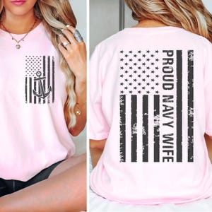 Proud Military Wife Shirt Military Wife T-shirt Military Spouse Tee Support Our Troops Apparel Patriotic Shirt for Her Military Family Gift