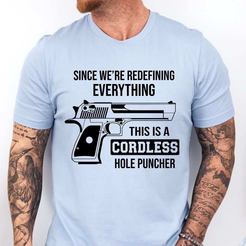 Firearm T-Shirt Gun Rights Shirt for 2A Tshirt, Fathers Day Patriotic Shirt for 4th of July 2nd Amendment Tshirt Gift for Hunter Tshirt Baby Blue