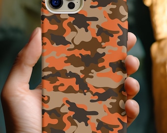 Orange Camo Phone Case Tough Phone Case for Hunter gift for her Camouflage phone case gift for Father’s Day Hunter