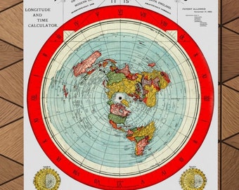 アレクサンダー・グリーソンの世界地図 61x91cm 大型ウォールアートポスター アレクサンダー・グリーソンの新標準世界地図 - 1892年平面地球