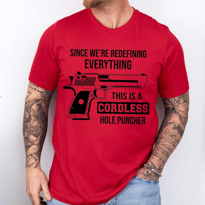Firearm T-Shirt Gun Rights Shirt for 2A Tshirt, Fathers Day Patriotic Shirt for 4th of July 2nd Amendment Tshirt Gift for Hunter Tshirt Red