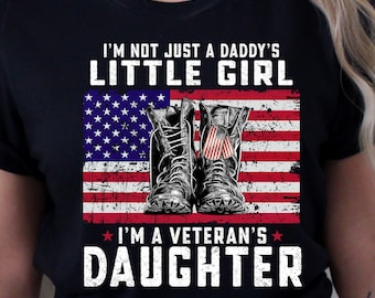 Camiseta para hija de veterano del ejército estadounidense. Regalo para hija de veterano. Camiseta para hija de militar.