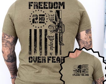 Mens Patriotic T-shirt for him Patriotic Birthday Gift Military Pride 2nd Amendment T-shirt for Veterans American Flag Apparel Independence