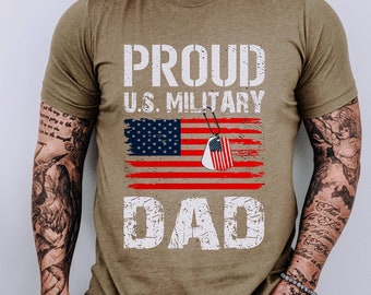 Regalo para papá militar estadounidense: camiseta para papá del ejército, camiseta para papá orgulloso de la Infantería de Marina, camiseta para papá de la Armada de EE. UU., papá de la Guardia Costera de EE. UU., camiseta para papá de la Armada, papá de la Fuerza Aérea de EE. UU.