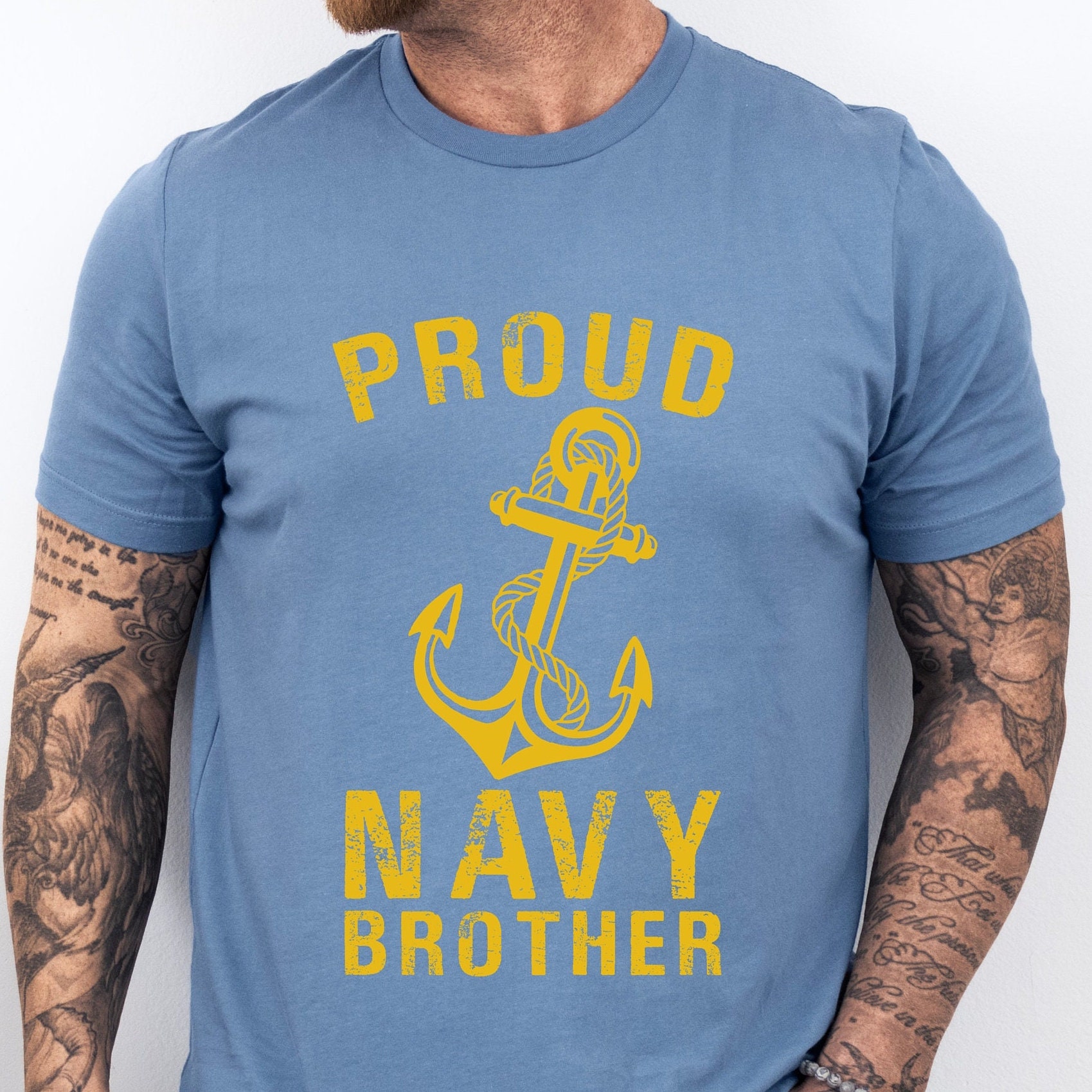 Navy Brother Gift for Navy Brother T-shirt for Proud Navy Brother Shirt for Navy family Gift for family of Navy member Care package