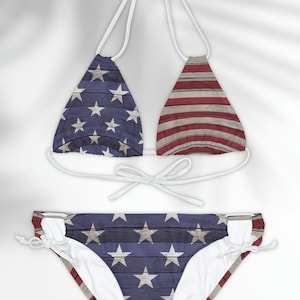 American flag Bikini Set, patriotic Bikini Set, Americana Bikini, Camo Swimsuit, American Swimsuit Set, USA Bikini Military Bikini