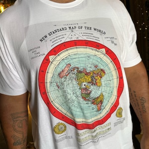Flache Erde T-shirt Gleason Karte Shirt Verschwörung Shirt Gleason Shirt Firmament Shirt Flache Erder Geschenk Herren Flache Erde Shirt
