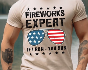 Fireworks Shirt for Fourth of July T-Shirt for Him, Fathers Day Patriotic Shirt for 4th of July Independence Day Tshirt for Him, Freedom Tee