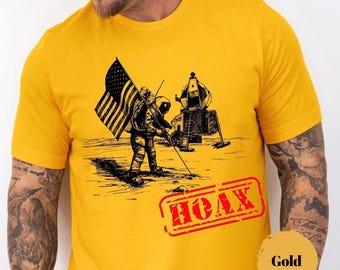 Fake Mondlandung T-Shirt Flache Erde T-shirt Firmament Shirt Space is Fake Shirt Gleason Shirt Space Hoax T-Shirt NWO Shirt Verschwörung Shirt