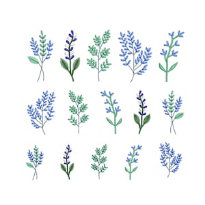 6 Wild Flowers Machine Embroidery design,floral botanical mini wildflowers instant download Zip file 3 Size