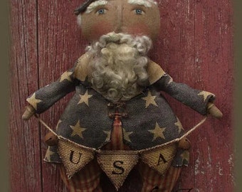 Primitive Uncle Sam with Banner E-PATTERN