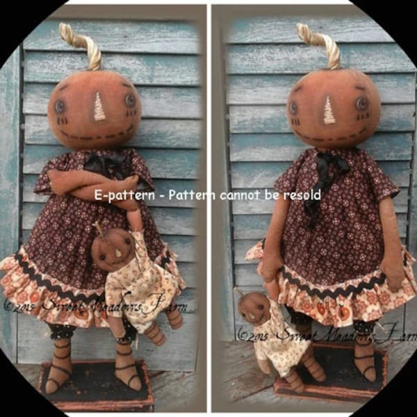 Pumpkin Sass primitive doll EPATTERN