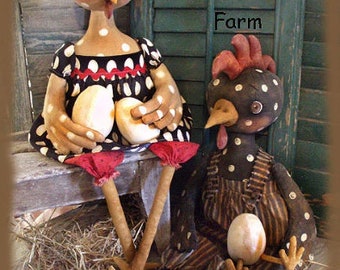 Chicken and Rooster doll and Chicken Nuggets EPATTERN
