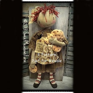 Raggedy Ann primitive avec biscuits MOTIF E