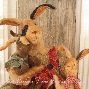 Mama Bunny and Babies Primitive E-PATTERN,  All My Children