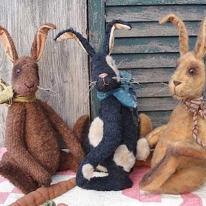 Grungy Bunnies with Carrots E-PATTERN