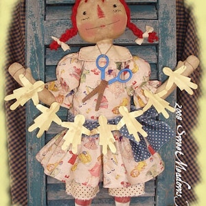 Primitive Annie with Paper Dolls E-PATTERN