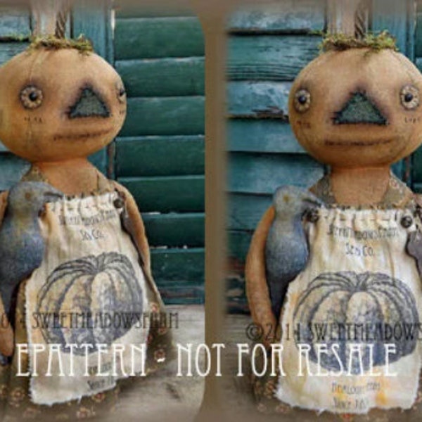 Primitive Pumpkin Stumpkin Doll E-PATTERN