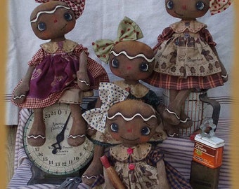Primitive E-PATTERN Gingerbread Girls, Cookies, Anyone?