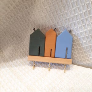 colourful wooden Key Hook Holder. Eco-friendly, sustainable. CUSTOMISABLE