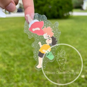 Reunion ending scene Ponyo and Sosuke cute waterproof transparent sticker