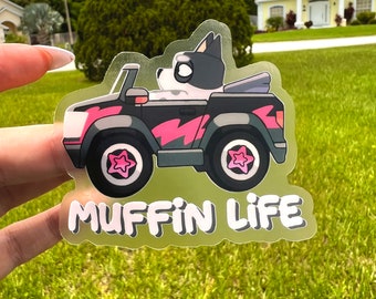 Bluey Muffin Life Waterproof Transparent sticker