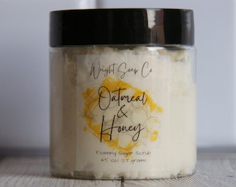 Oatmeal Honey Hemp Sugar Body Scrub: Natural Exfoliant