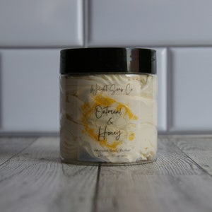 Oatmeal and Honey Whipped Body Butter- sensitive skin-eczema-Self Care