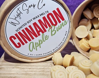 Cinnamon Apple Buns Soy Wax Melts | Cinnamon Roll & Apple Bourbon Scent | Fall Favorite | Autumn Home Fragrance | Autumn Scent | Cozy Fall