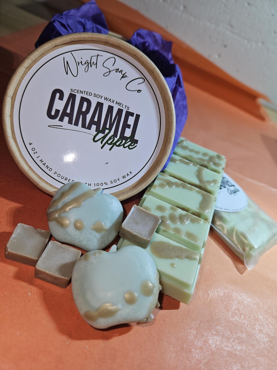 Caramel Apple Wax Melts: Shimmering Fall Scent, 100% Soy Wax - Etsy