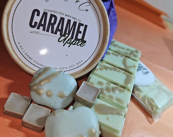 Caramel Apple Wax Melts: Shimmering Fall Scent, 100% Soy Wax