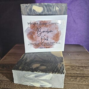 Handmade Bourbon Oak Soap: Goats Milk, Tallow, Hemp - Coconut Free