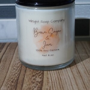 Brown Sugar & Jam Candle** 100% Soy Wax** Hand poured** gift**self care