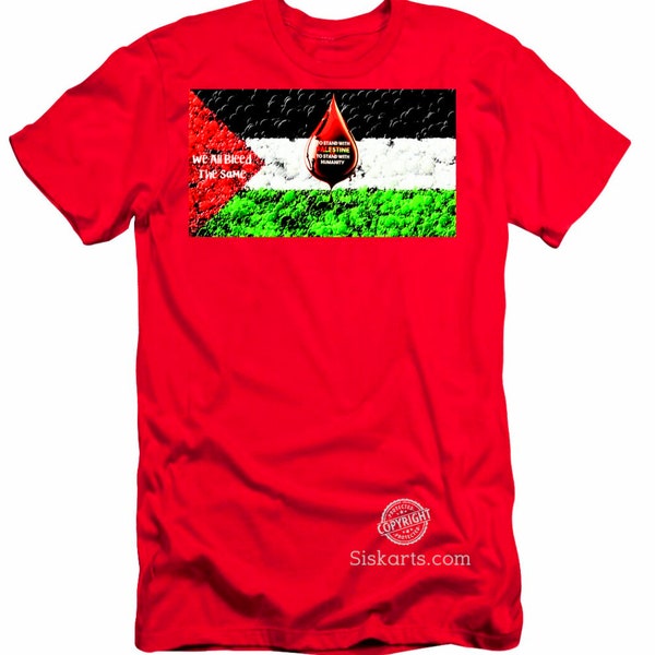 Palestine Flag T-shirt #FREEPALESTINE 3 colors available by artist V.Sisk