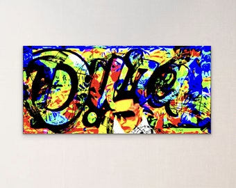Daddy Yankee Dura "Original"  12x24 Custom-made stippling acrylic painting on canvas made to order