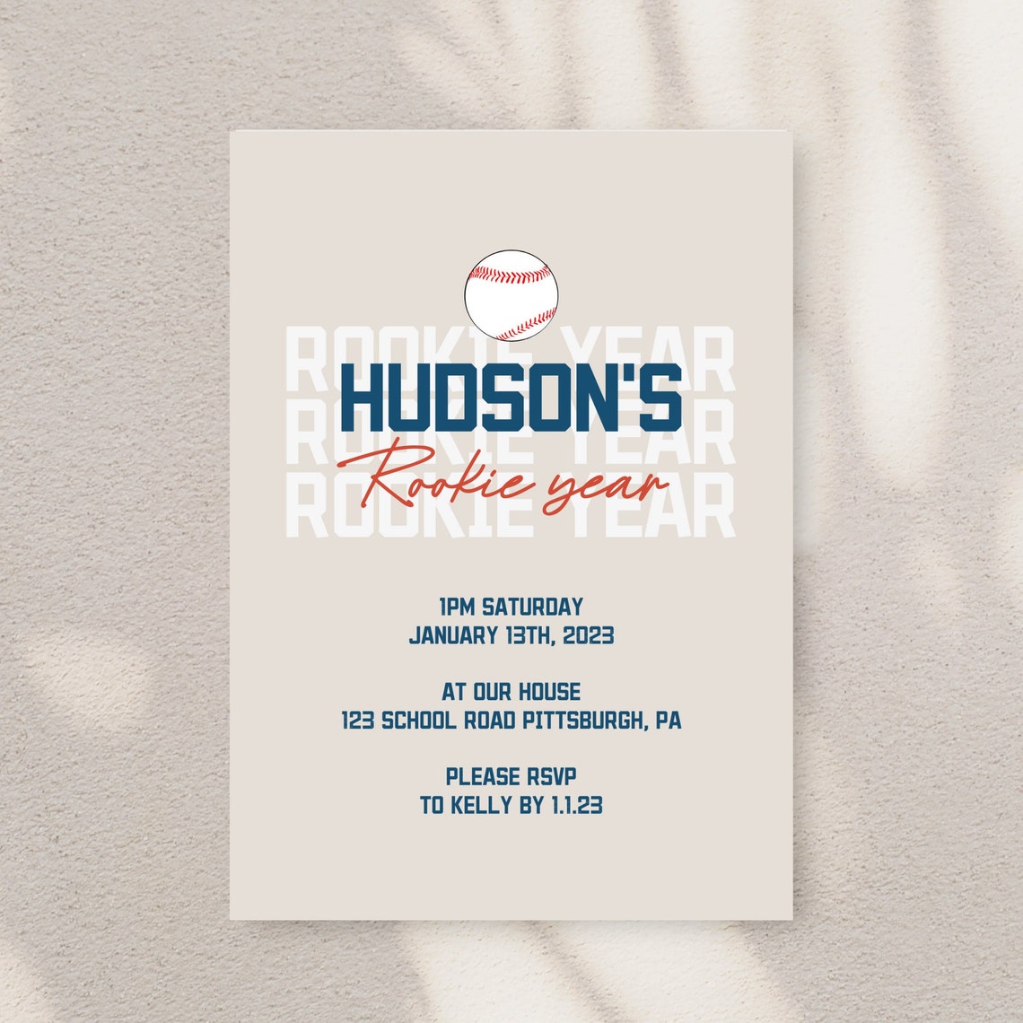 ROOKIE YEAR Rookie of the Year Birthday Invitation Baseball Etsy