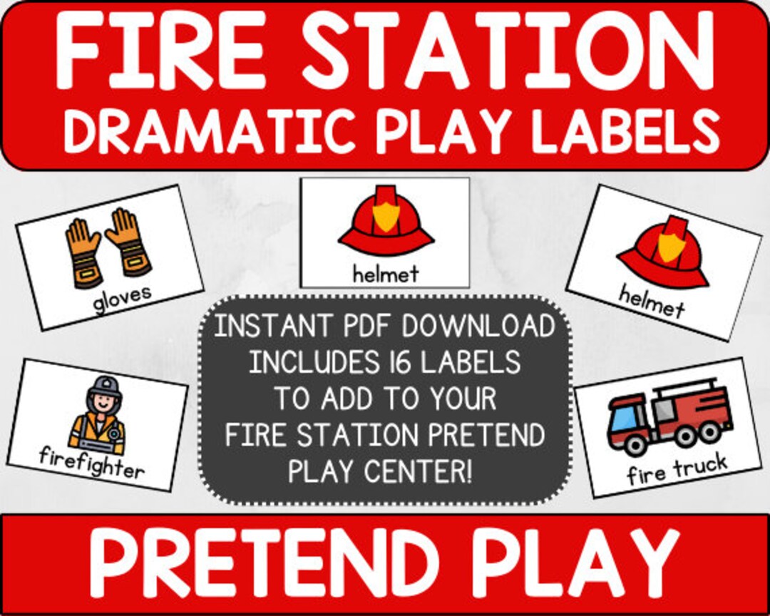 Preschool Fire Station Dramatic (FIRE STATION Dramatic Play Center Labels for Pretend Play Fire) for Fire Station Dramatic Play Printables Free