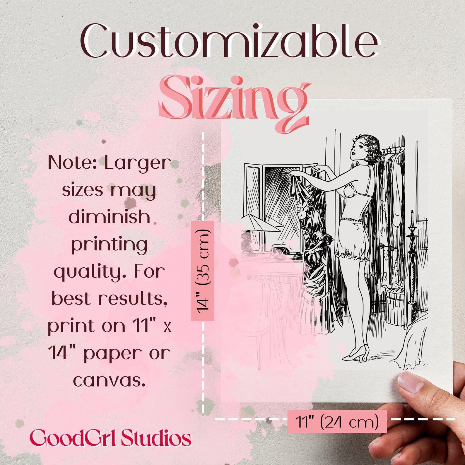Paint Party Stencils Vintage Pinup Girl Pre-drawn Canvas Outline ...