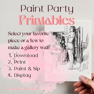 Paint Party Stencils Vintage Pinup Girl Pre-drawn Canvas Outline ...