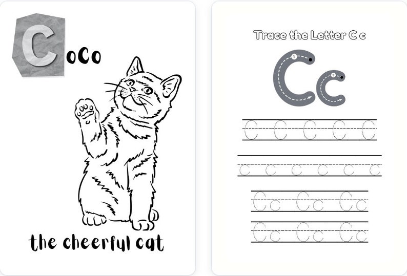 Mi libro para colorear ABC de animales – libro para colorear imprimible ...